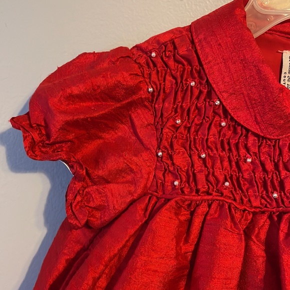 NWOT Creme de la Creme Coutoure red dress and bloomers size 18 mo. - Picture 4 of 6